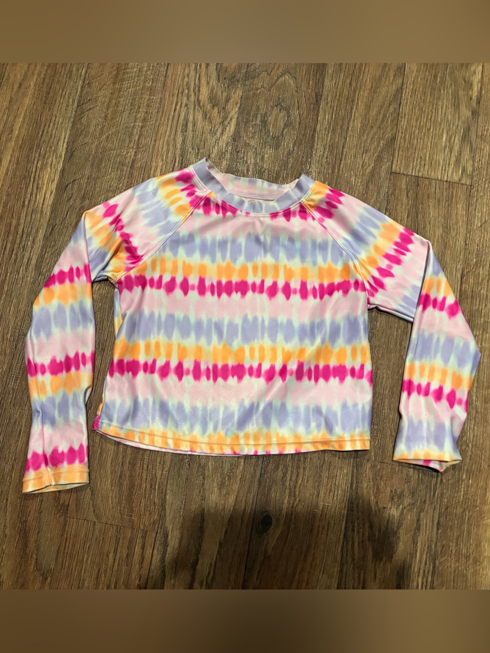 Tie-Dye Girls Swim Rashguard Top